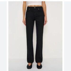 Reformation Greer Mid Rise Straight Jeans Black - Size 26